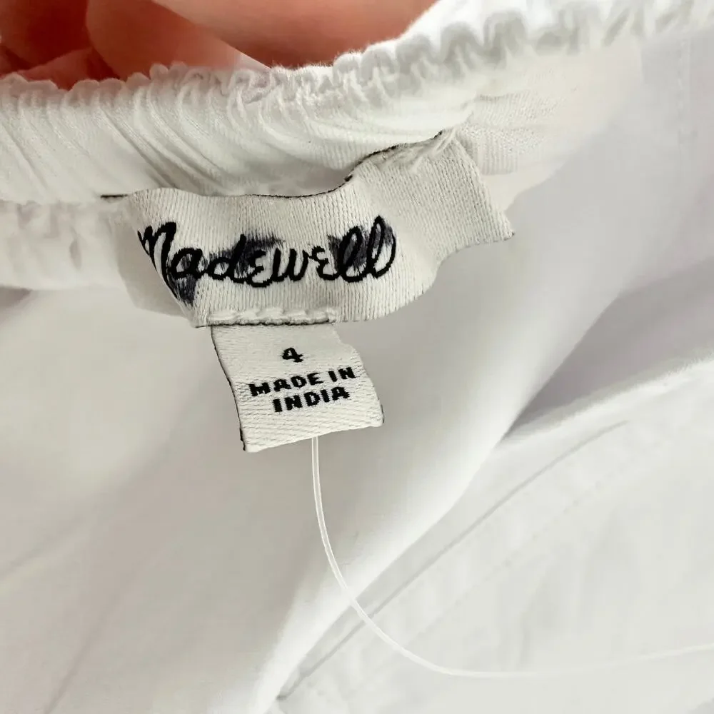 Madewell Poplin Seamed Maxi Dress A Line Minimalist Cotton White US 4 NWT - Picture 10 of 14